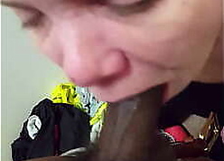 Tatted BBW Sucking A Bbc