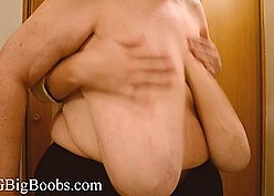Elder housewife less colossal breasts